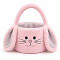 Borsa a mano 25 x 12 x 20 cm in tessuto rosa con coniglio stile peluche