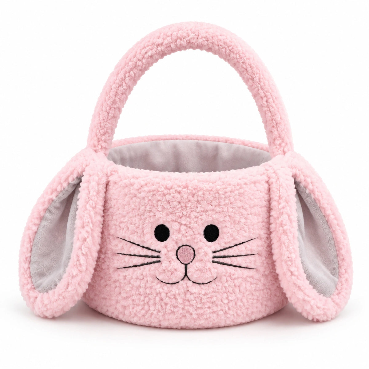 Borsa a mano 25 x 12 x 20 cm in tessuto rosa con coniglio stile peluche