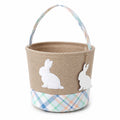 Cestino rotondo 20 cm in tessuto beige con manico per dolci e piccoli oggetti