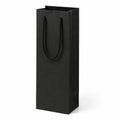 Sacchetto regalo 12 x 9 x 35 cm in carta nera con manici in corda - formato verticale