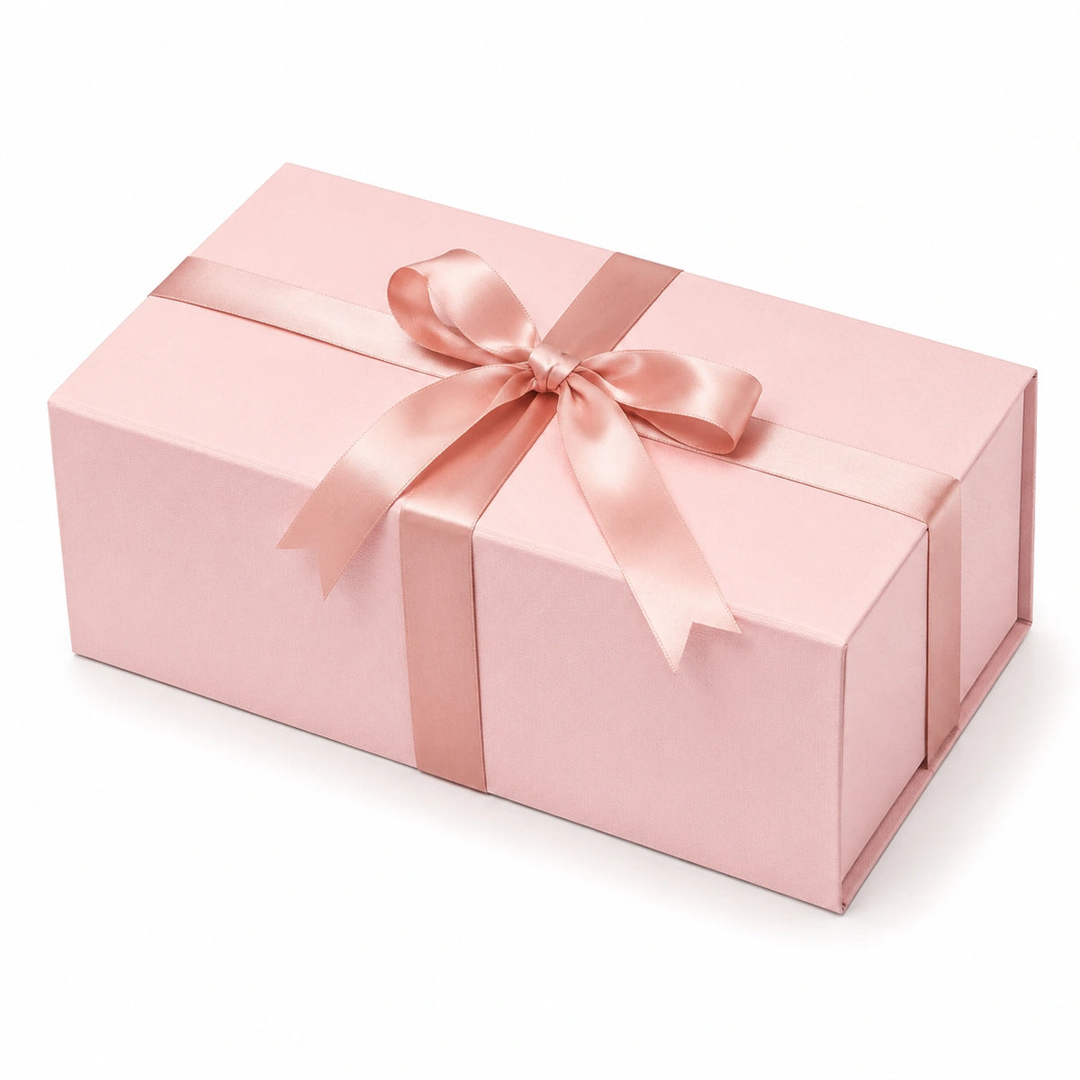 Scatola regalo 30 x 20 x 12 cm in cartone rosa con nastro in raso stile elegante